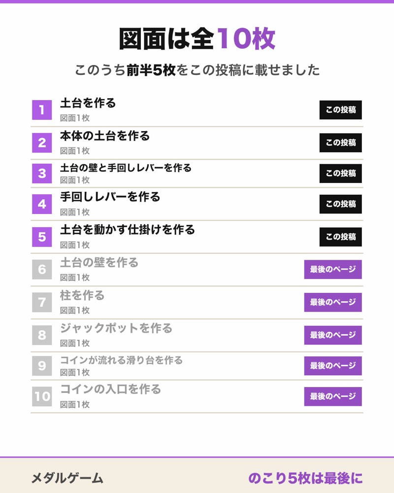メダルゲームの図面 3枚目